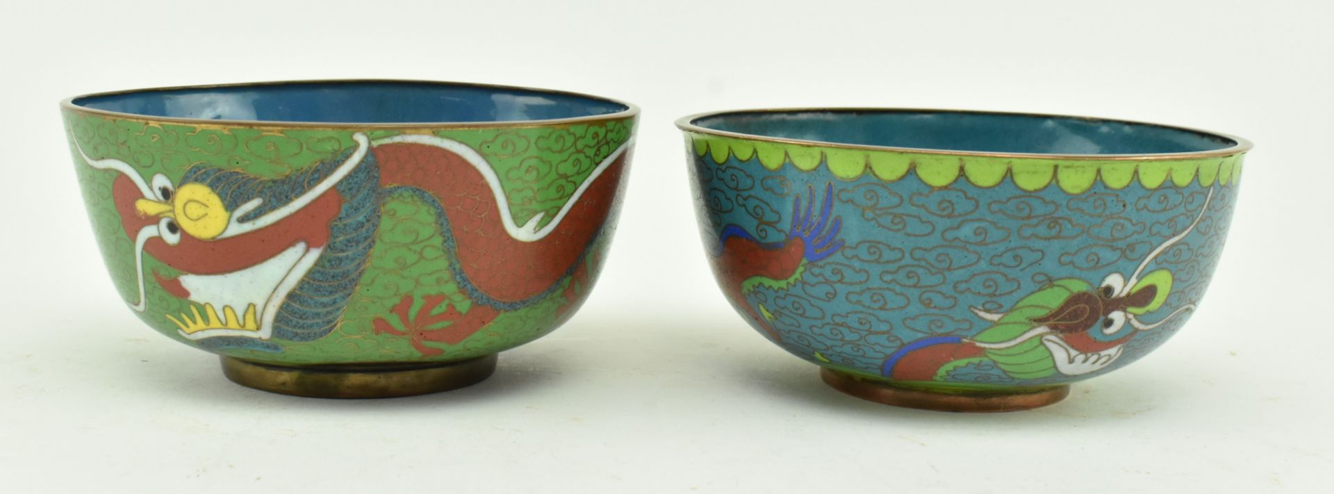 COLLECTION OF 21 CHINESE CLOISONNE BOWLS AND SAUCERS - Image 5 of 8