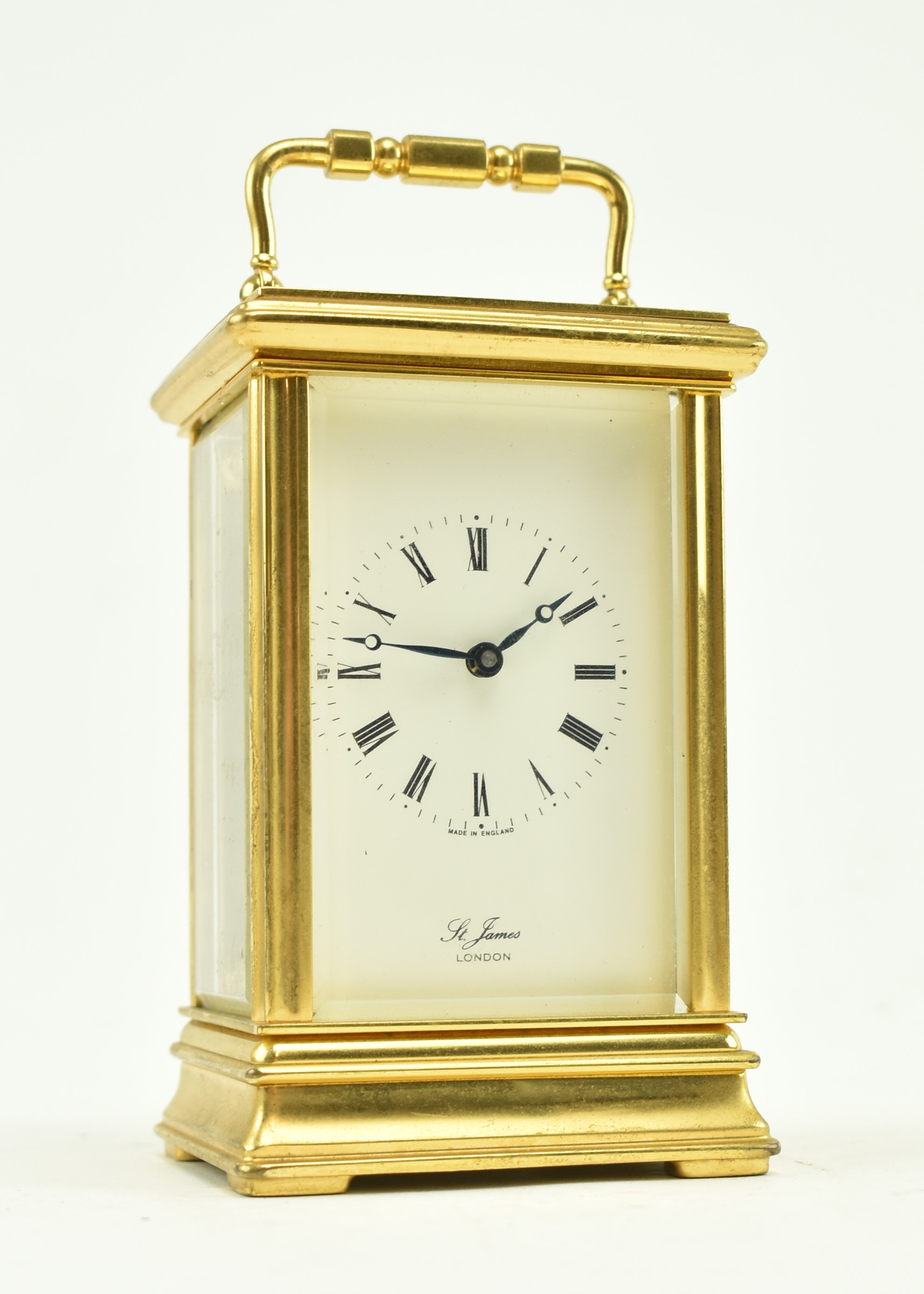 ST. JAMES BRASS REPEATING MANTLEPIECE CARRIAGE CLOCK