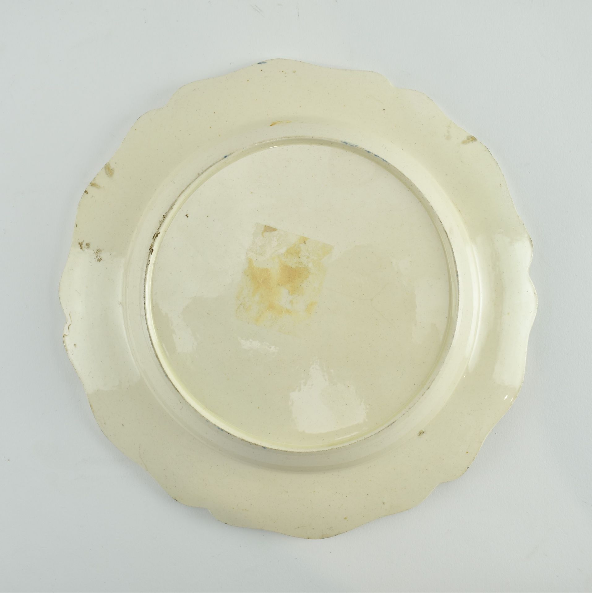 LATE 18TH CENTURY PEARLWARE BLUE AND WHITE CABINET PLATE - Image 5 of 5