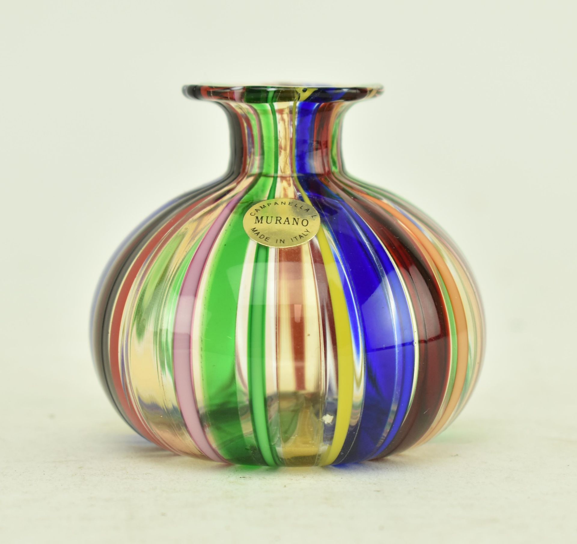 TWO MID CENTURY ITALIAN MULTI COLOURED GLASS VASES - Image 6 of 9