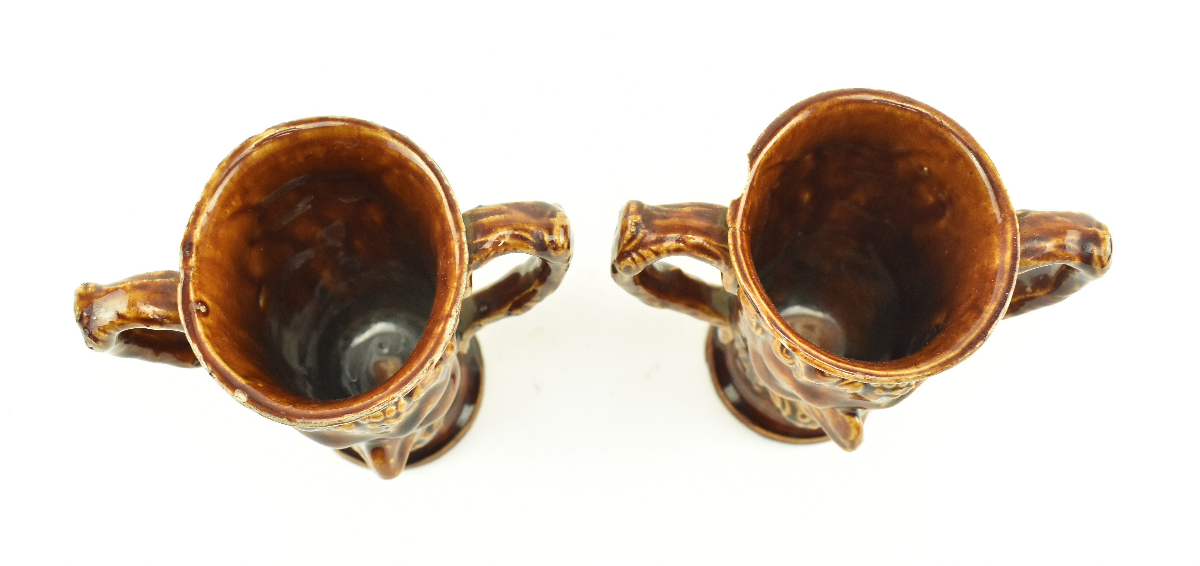 PAIR OF VICTORIAN STONEWARE TWIN HANDLED BACCHUS CUPS - Image 2 of 5