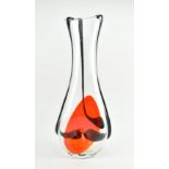 LARGE SVAJA CRIMSON HANDMADE ORCHID GLASS VASE