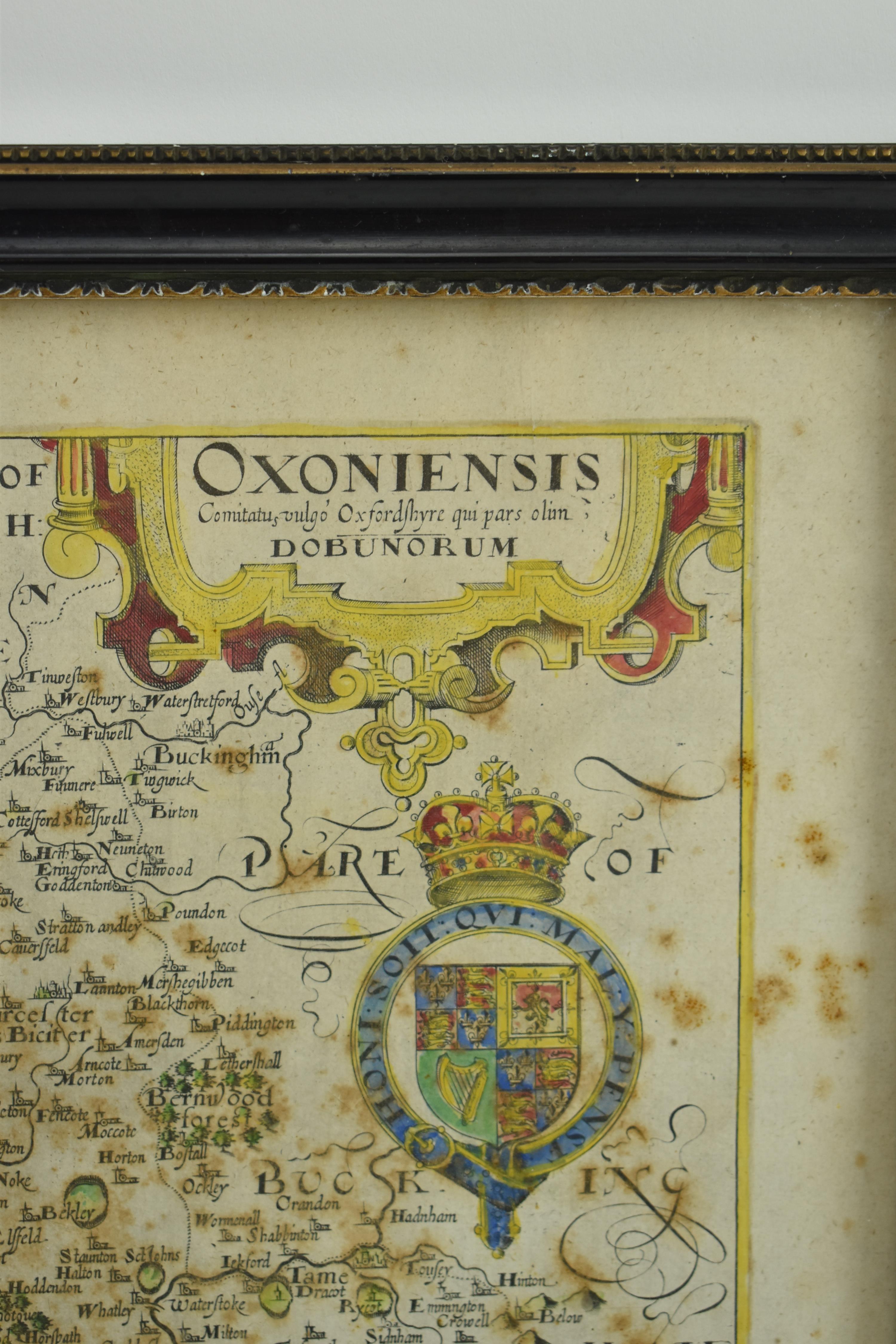 C. SAXTON & W. HOLE - 17TH CENTURY MAP OF OXFORDSHIRE - Bild 3 aus 4