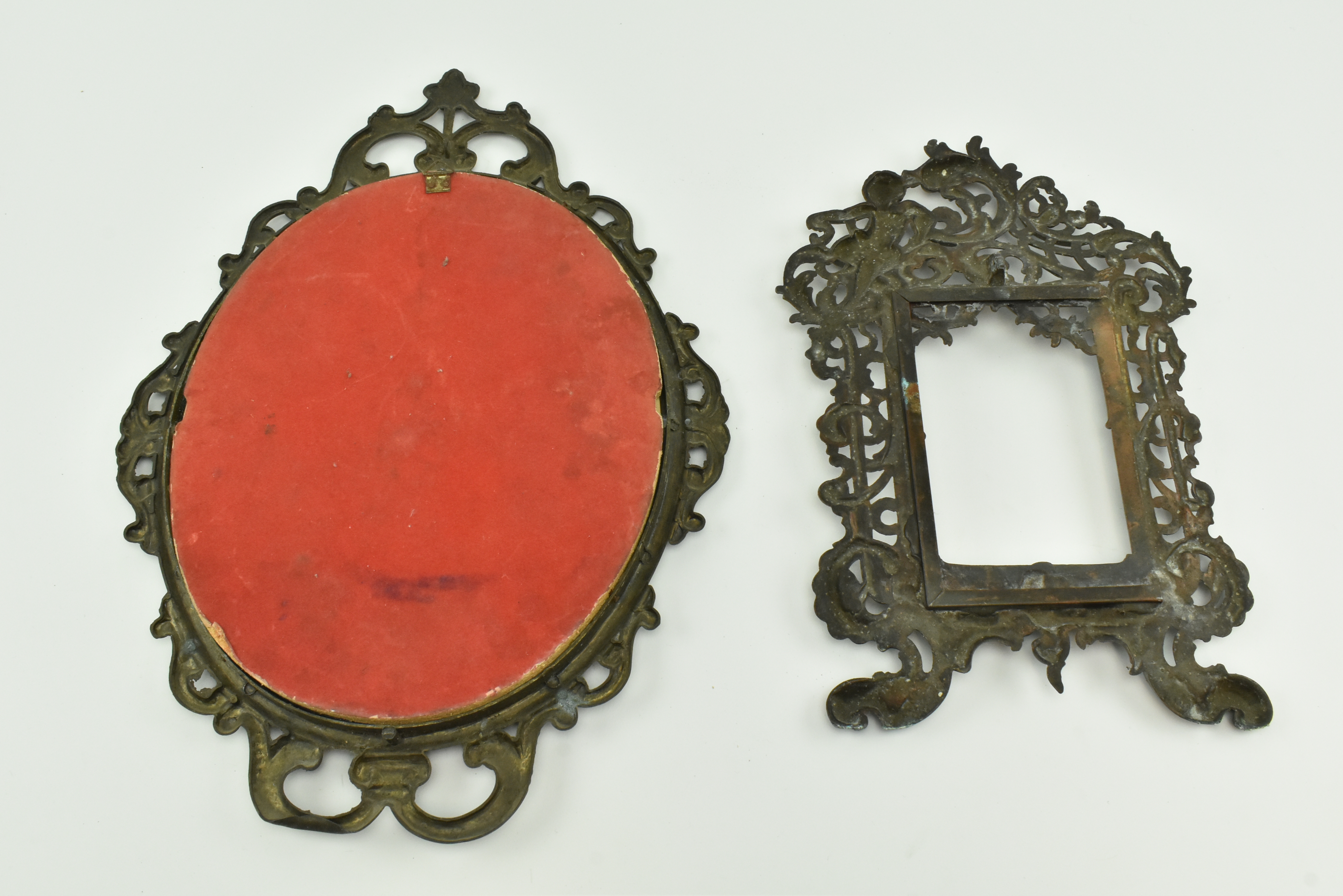 TWO VICTORIAN WROUGHT CAST COPPER PHOTOGRAPH FRAMES - Image 5 of 5