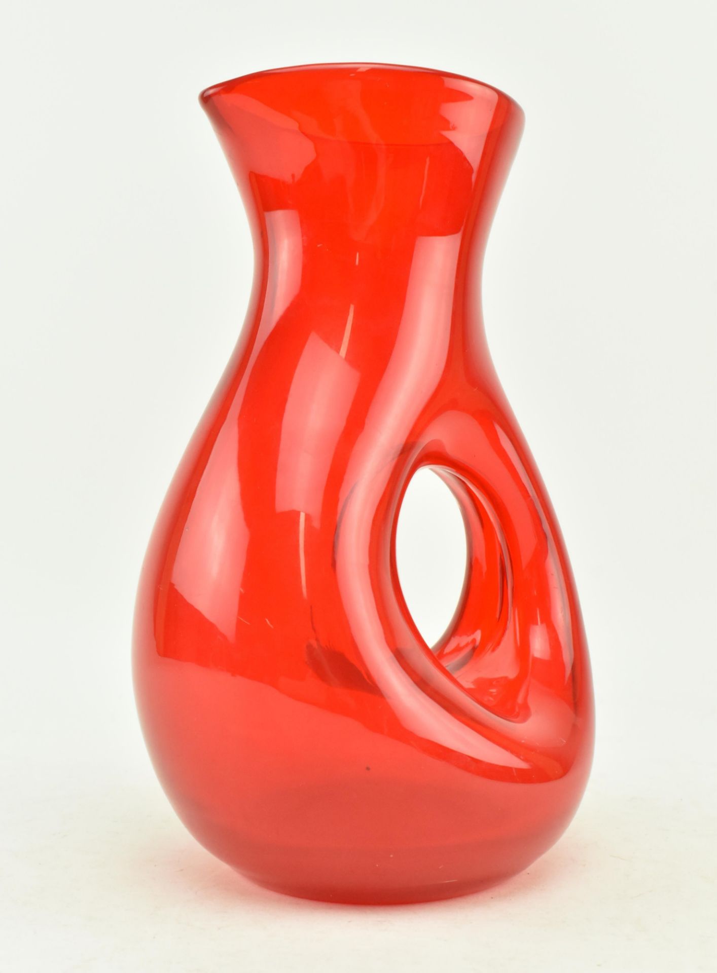 VINTAGE STUDIO ART GLASS DECANTER IN RUBY RED