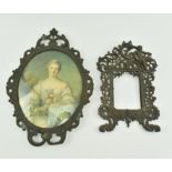 TWO VICTORIAN WROUGHT CAST COPPER PHOTOGRAPH FRAMES