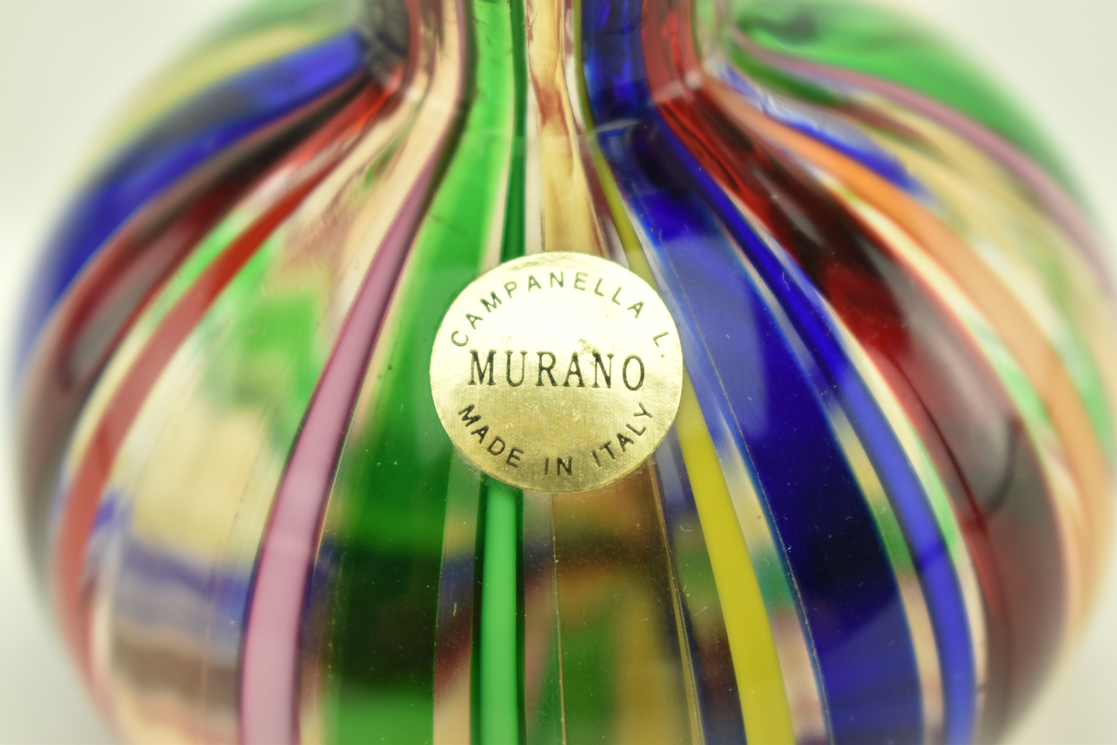 TWO MID CENTURY ITALIAN MULTI COLOURED GLASS VASES - Image 8 of 9