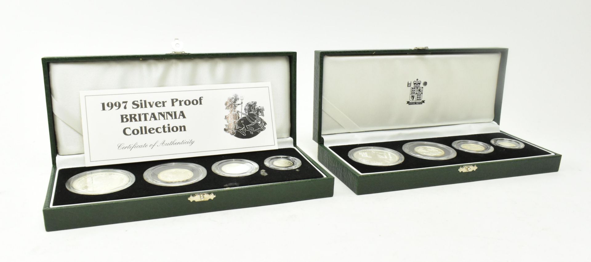 TWO SILVER PROOF BRITANNIA COIN COLLECTIONS, 1997 & 2001