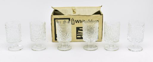 WHITEFRIARS - SIX VINTAGE GLACIER WINE GLASSES IN ORIG. BOX