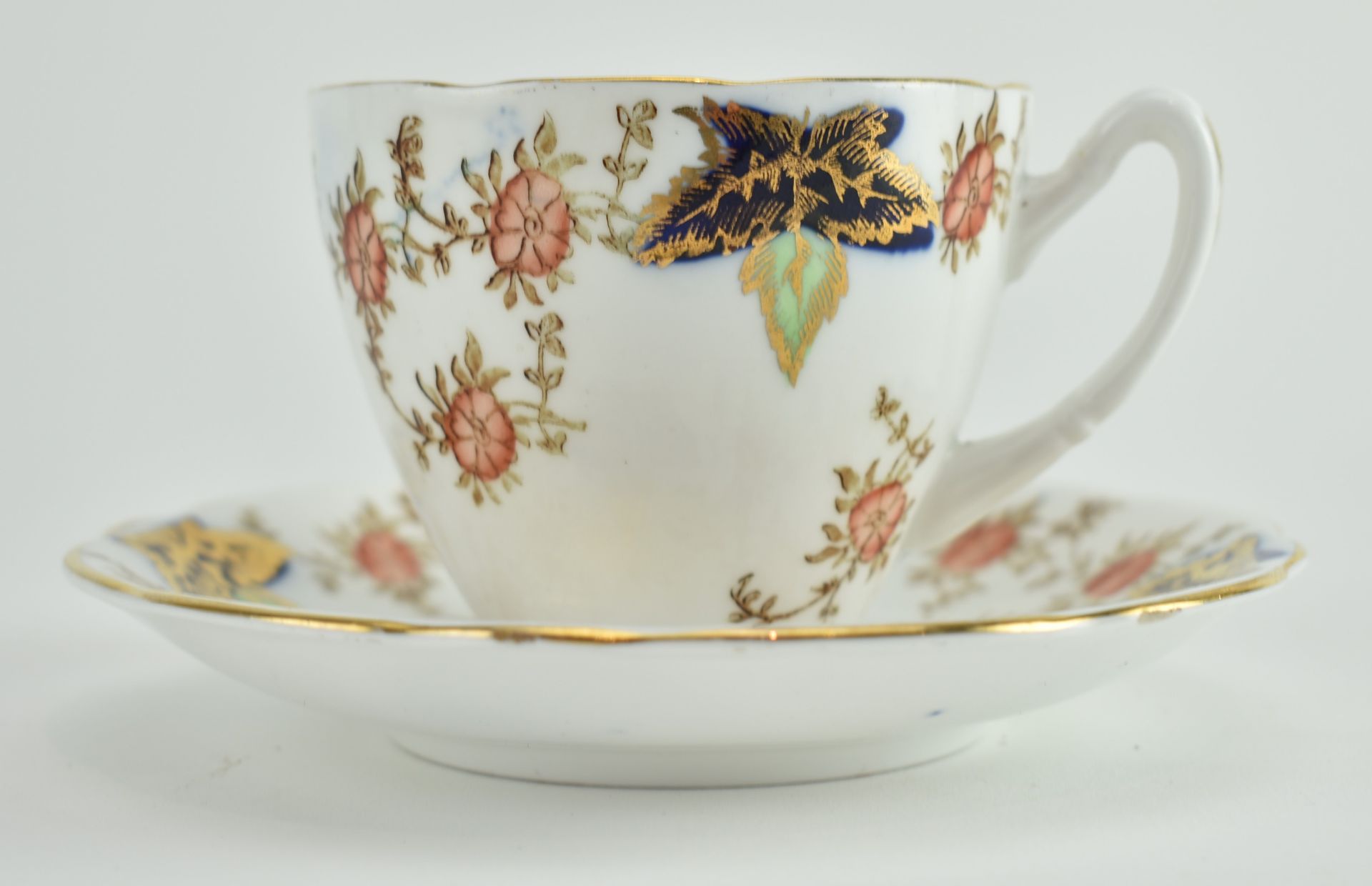SIX VINTAGE ENGLISH BONE CHINA CUPS AND SAUCERS SETS AND A JUG - Image 6 of 10