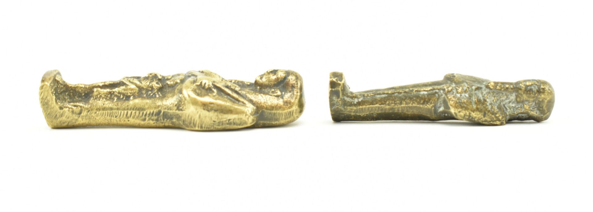 TWO EGYPTIAN GRAND TOUR SOLID BRASS FIGURINES OF PHARAOHS - Image 4 of 5