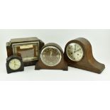FOUR EARLY 20TH CENTURY OAK CASED MANTLEPIECE CLOCKS