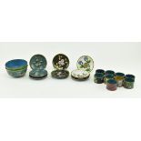 COLLECTION OF 21 CHINESE CLOISONNE BOWLS AND SAUCERS