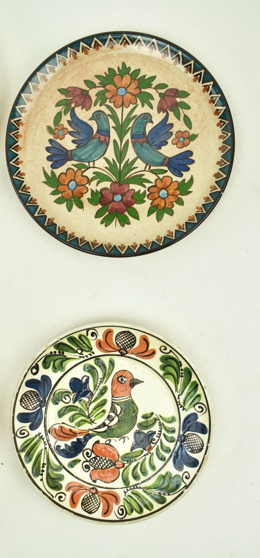THREE TURKISH MAJOLICA ENAMELLED CHARGERS & 3 OTHERS - Image 4 of 5
