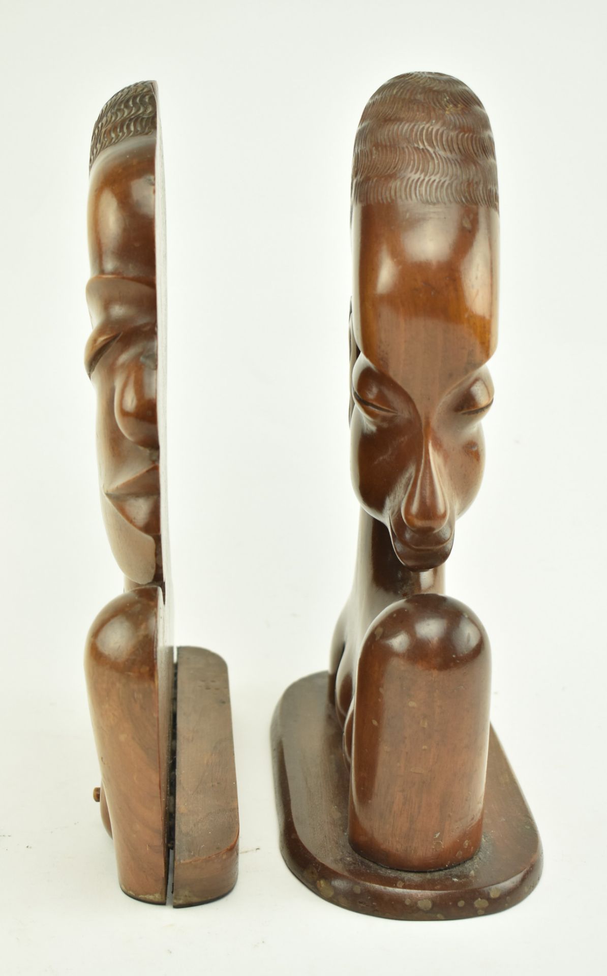 TWO 20TH CENTURY AFRICAN WOODEN CARVING OF TWO LADIES - Bild 3 aus 6