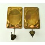 TWO VINTAGE BRASS WALL SCONCE CANDLESTICK HOLDERS