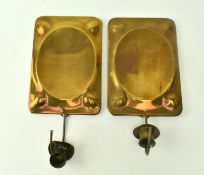TWO VINTAGE BRASS WALL SCONCE CANDLESTICK HOLDERS