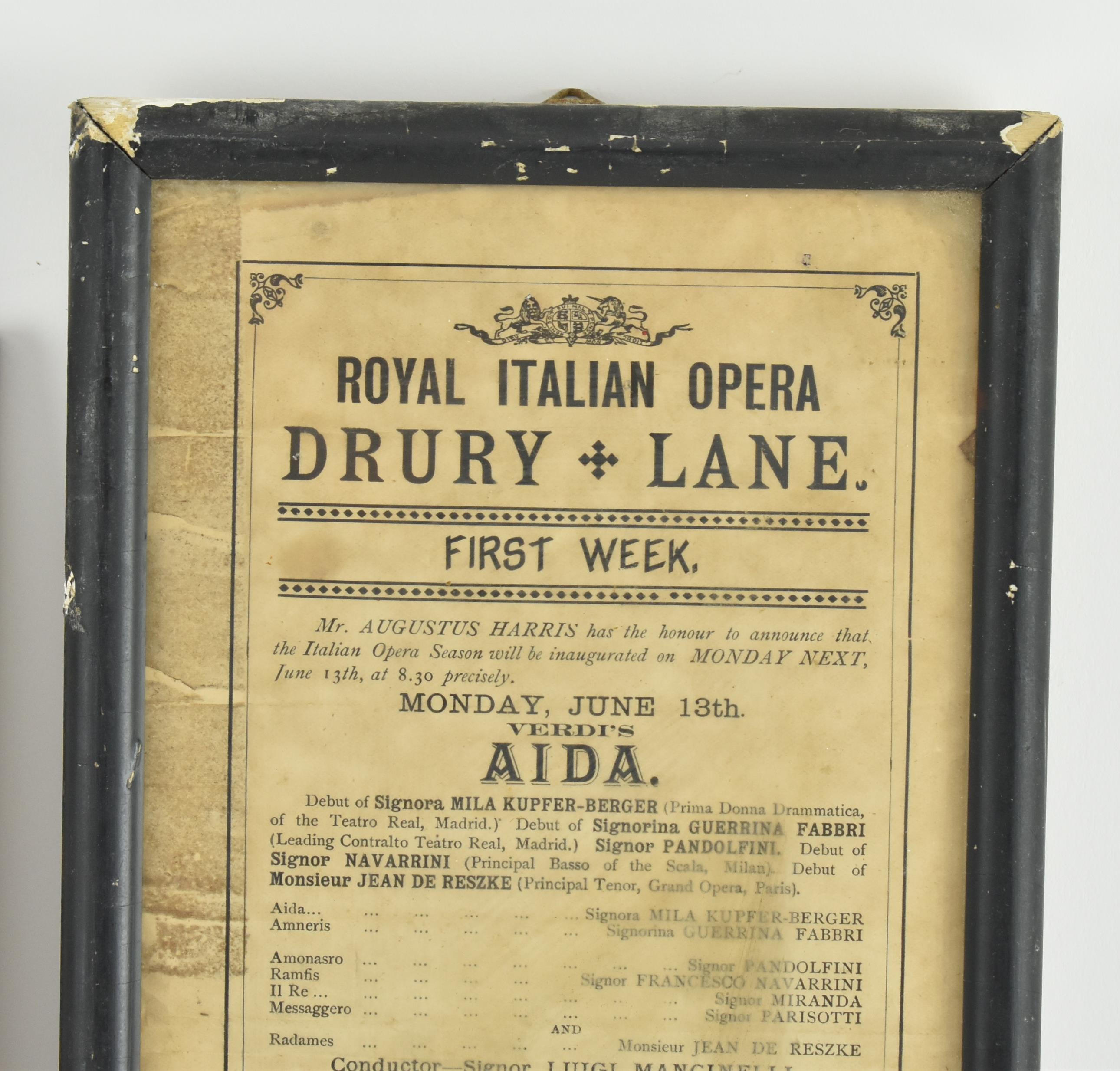 TWO VICTORIAN ROYAL ITALIAN OPERA PROGRAMMES, FRAMED - Image 4 of 6