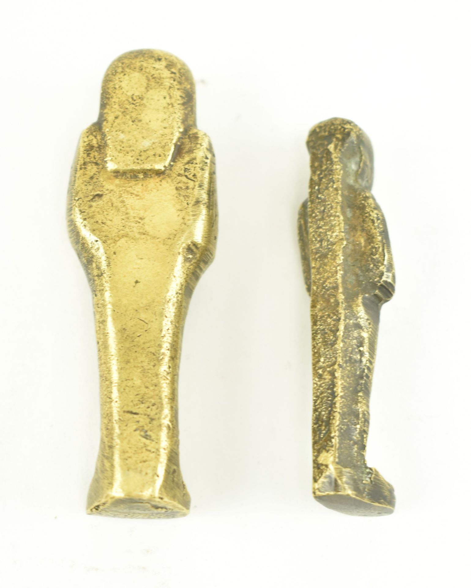 TWO EGYPTIAN GRAND TOUR SOLID BRASS FIGURINES OF PHARAOHS - Image 5 of 5