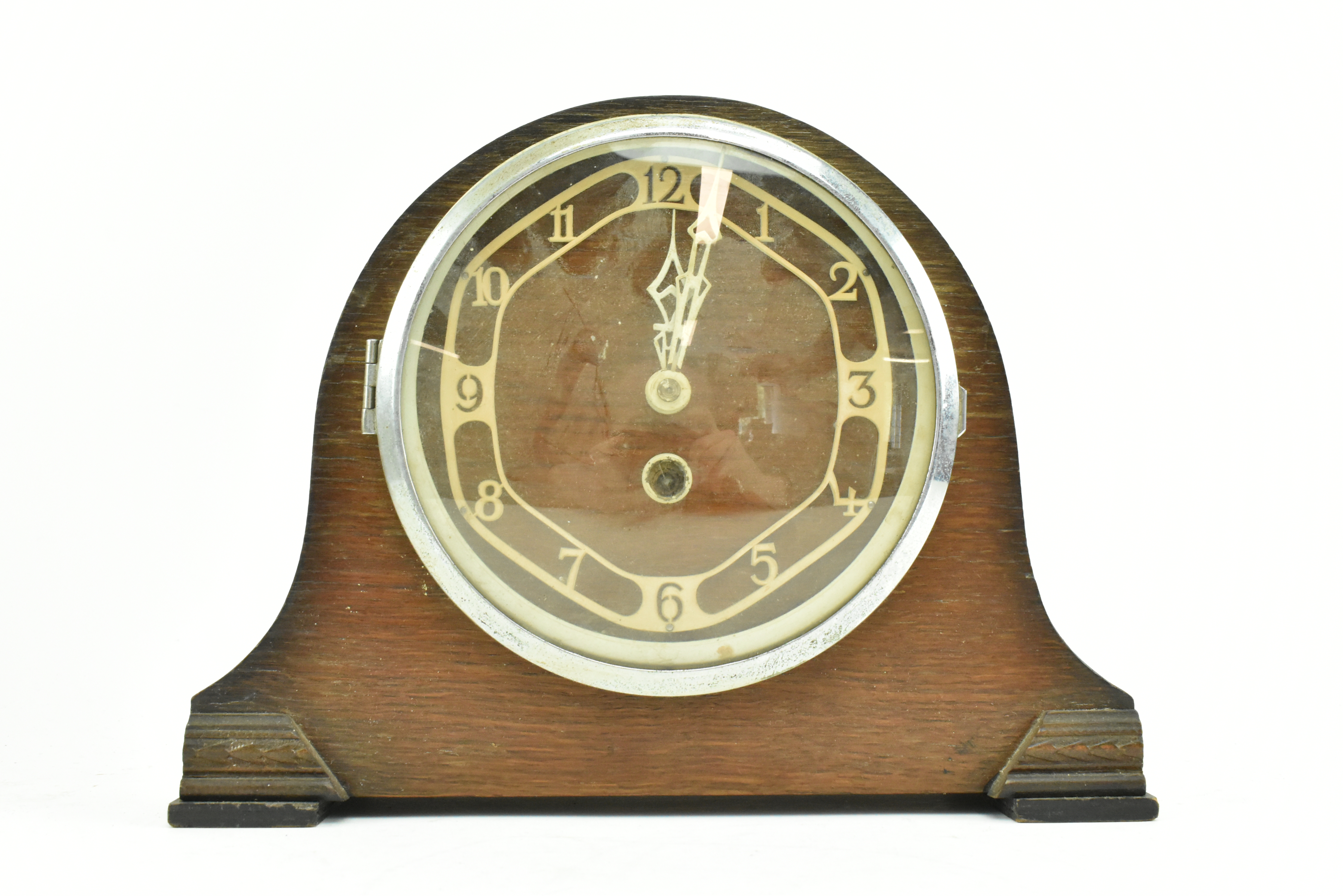 FOUR EARLY 20TH CENTURY OAK CASED MANTLEPIECE CLOCKS - Bild 6 aus 15