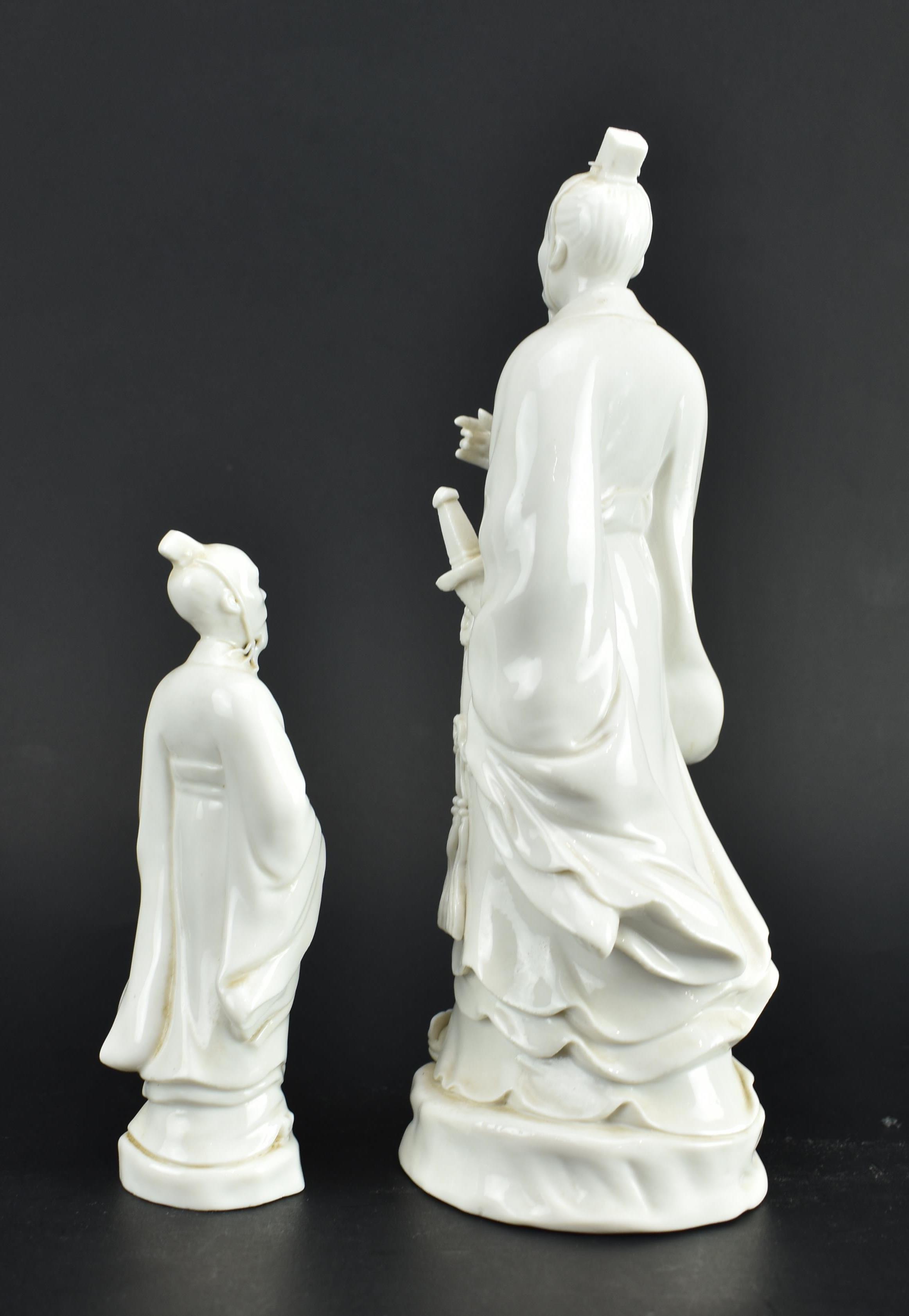 TWO 20TH CENTURY VINTAGE PORCELAIN BLANC DE CHINE FIGURES - Image 4 of 5