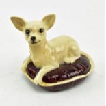 BESWICK - MID CENTURY PORCELAIN FIGURINE OF DOG ON PILLOW