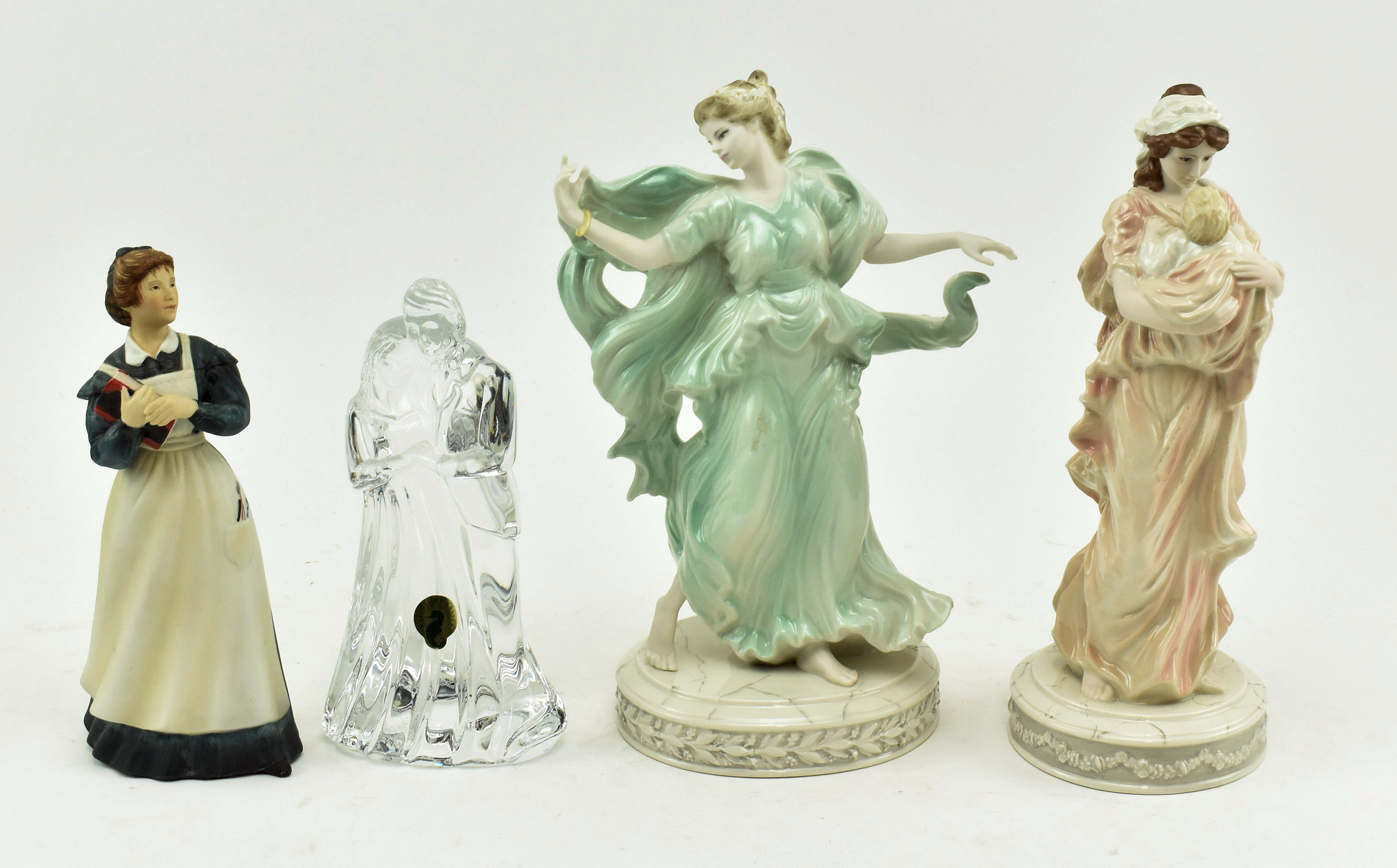 WEDGWOOD, WATERFORD & FRANKLIN PORCELAIN - FOUR FIGURINES