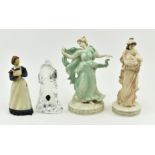 WEDGWOOD, WATERFORD & FRANKLIN PORCELAIN - FOUR FIGURINES