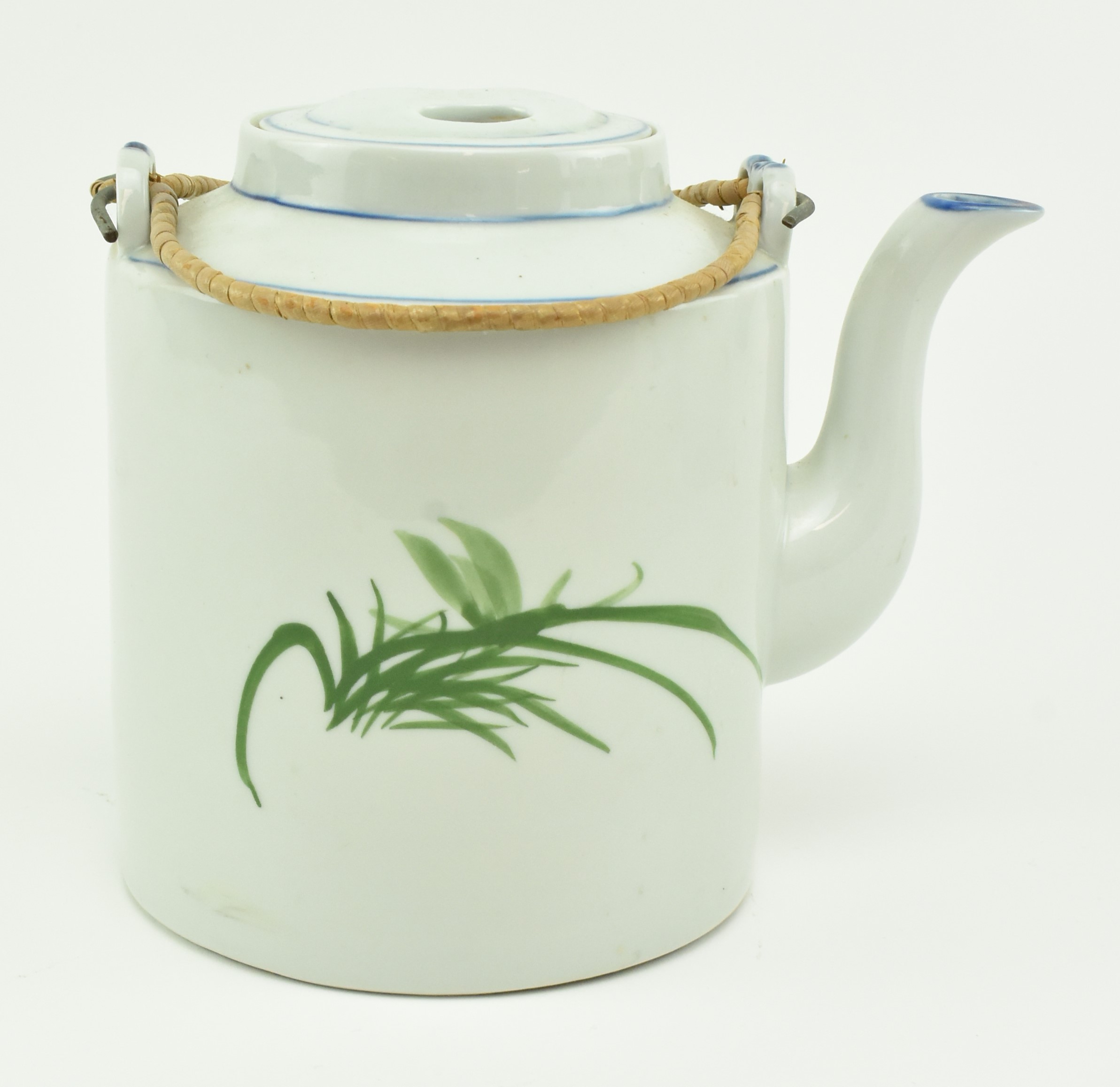 THREE 20TH CENTURY GRADUATING CERAMIC TWIN HANDLE TEAPOTS - Image 10 of 12