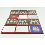 SIX UNITED KINGDOM DELUXE COIN PROOF SETS, 1999-2004