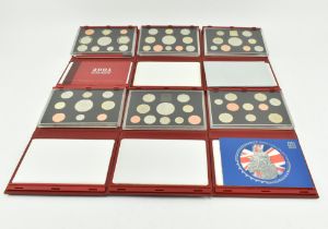 SIX UNITED KINGDOM DELUXE COIN PROOF SETS, 1999-2004