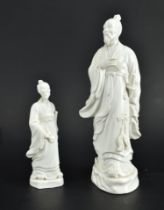 TWO 20TH CENTURY VINTAGE PORCELAIN BLANC DE CHINE FIGURES