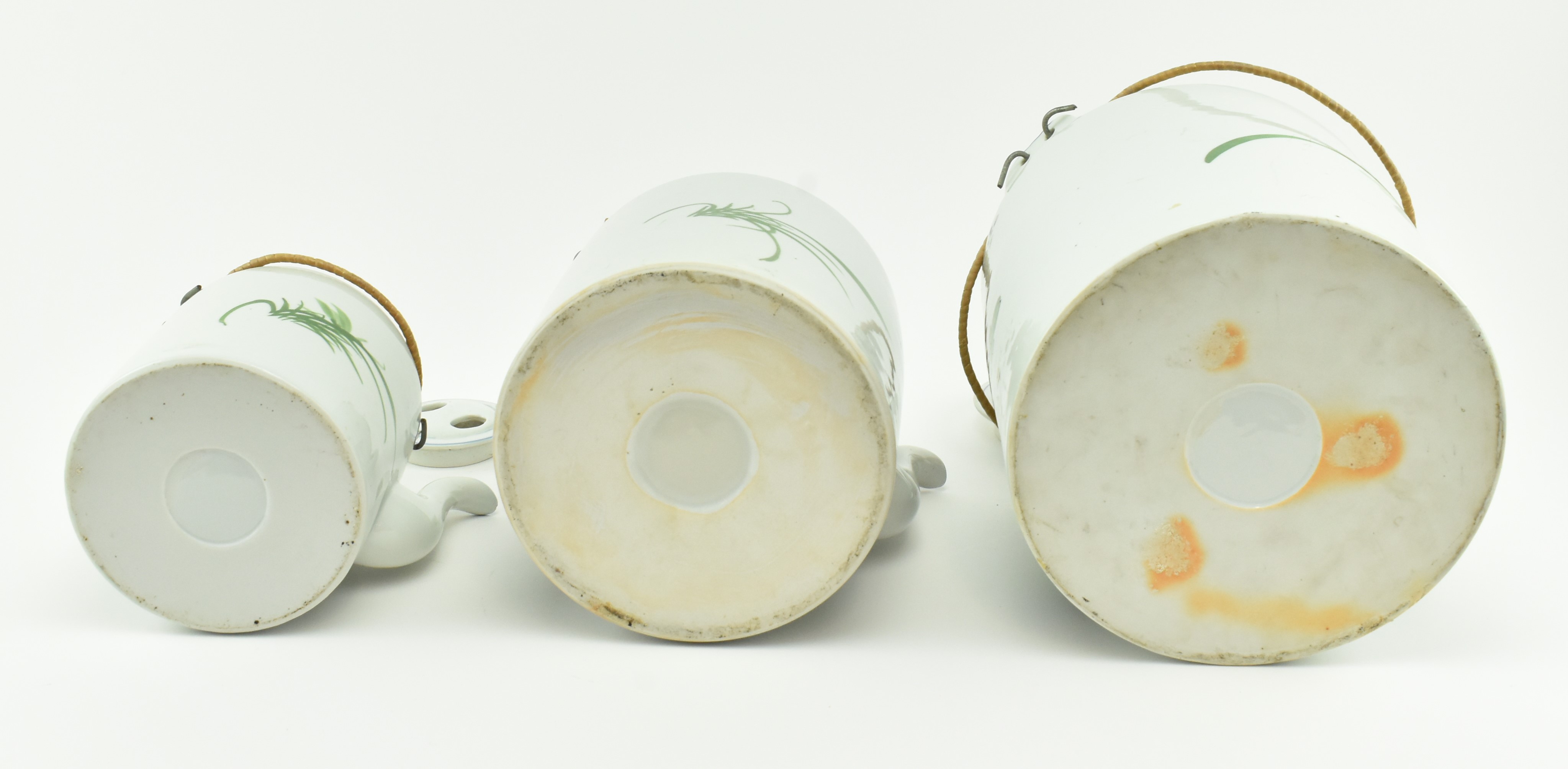 THREE 20TH CENTURY GRADUATING CERAMIC TWIN HANDLE TEAPOTS - Image 12 of 12