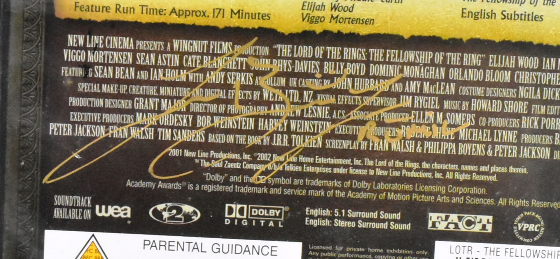 LORD OF THE RINGS - THE FELLOWSHIP OF THE RING - SIGNED DVD - Image 7 of 8