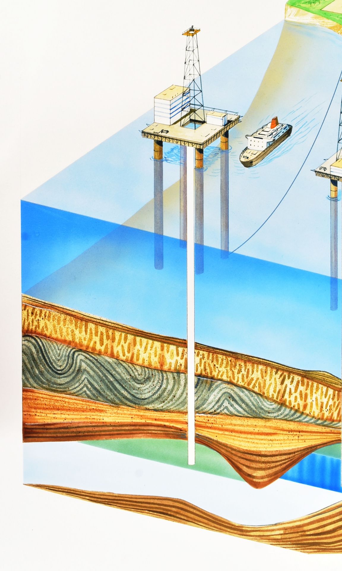 ORIGINAL MACMILLAN PUBLICATION ARTWORK - OIL RIG DIAGRAM - Image 2 of 3