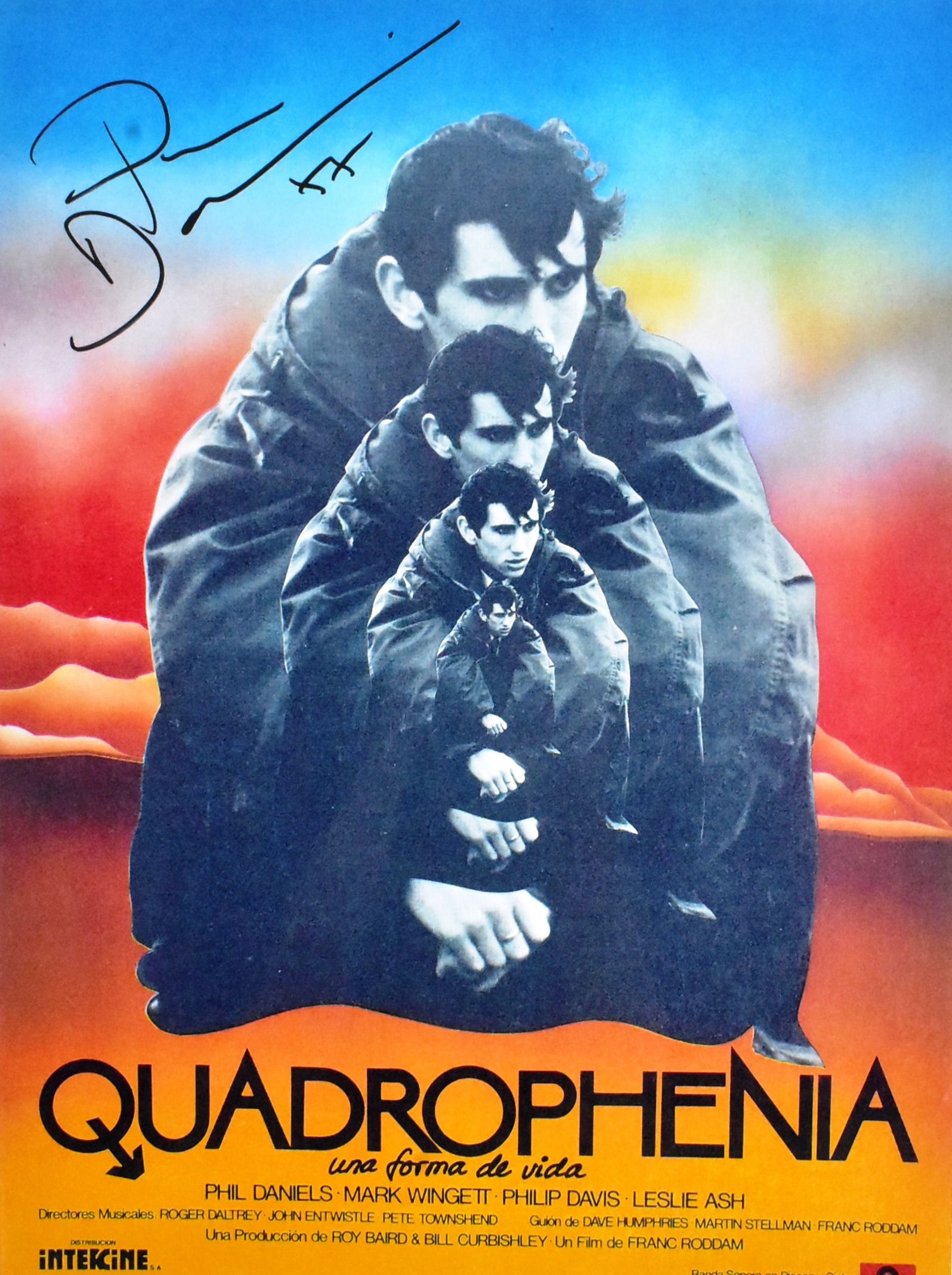 QUADROPHENIA - PHIL DANIELS - SIGNED POSTER - AFTAL