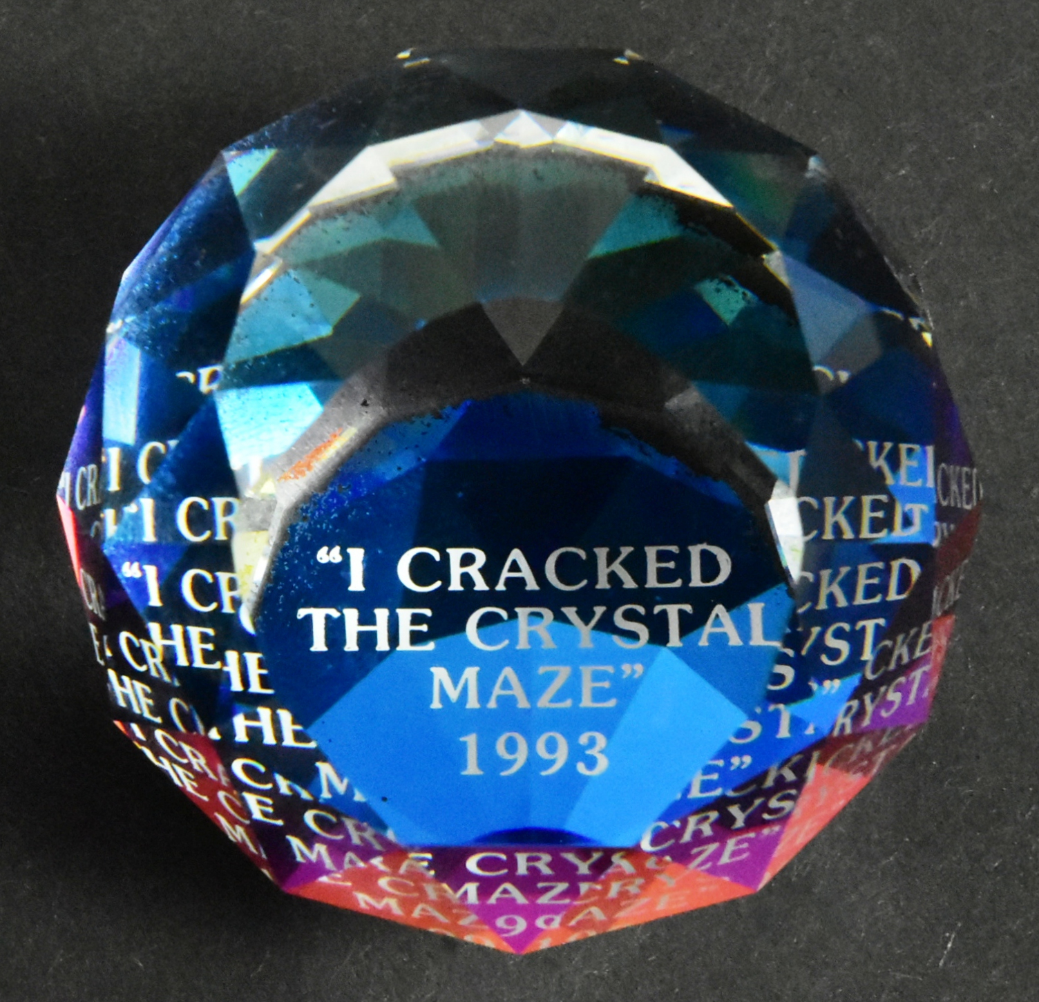 THE CRYSTAL MAZE (1990-1995) - ORIGINAL CONTESTANT 'CRYSTAL' AWARD - Image 2 of 6