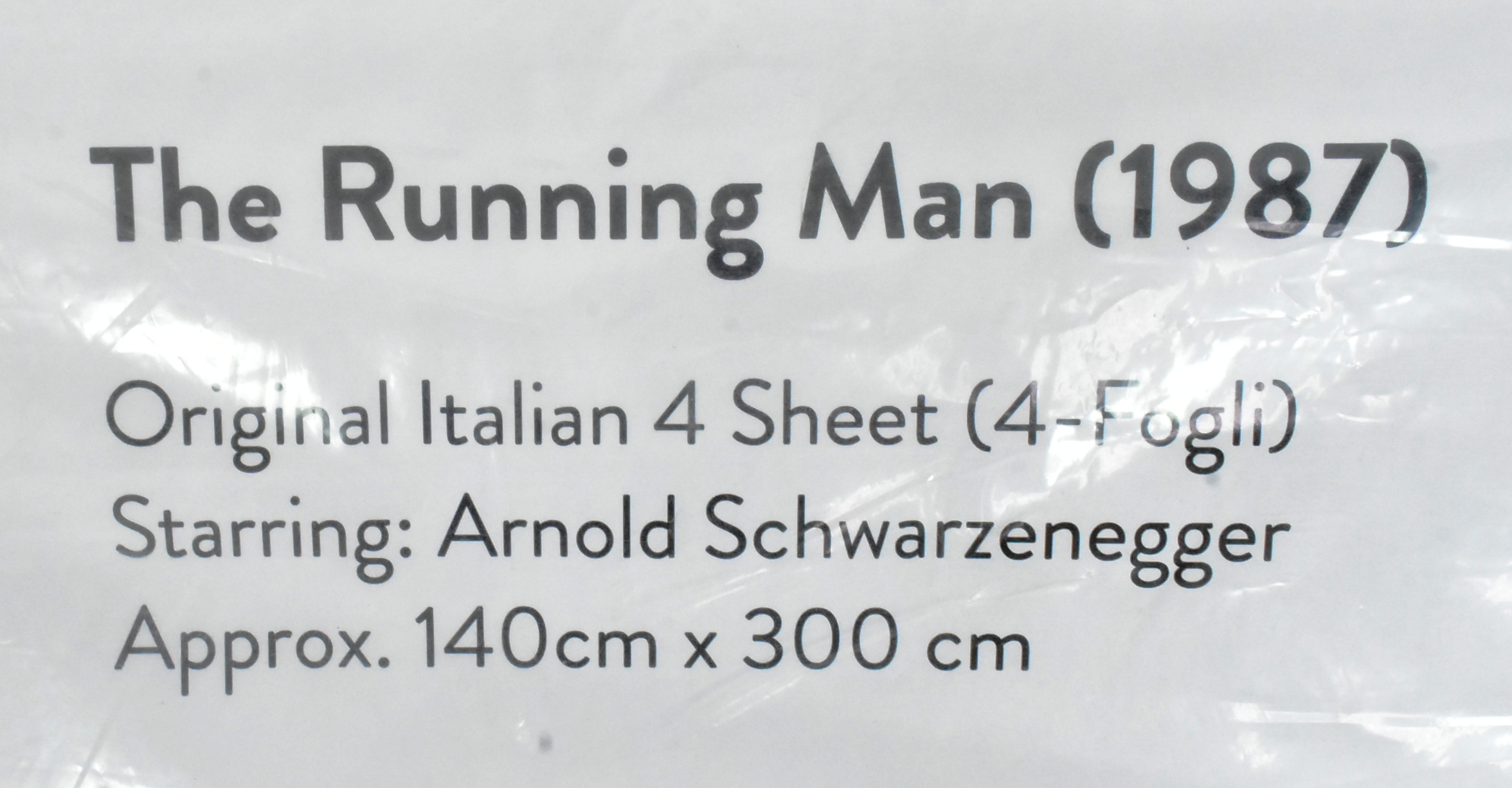 THE RUNNING MAN (1987) - ORIGINAL LARGE ITALIAN 4 SHEET POSTER - Image 2 of 2