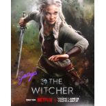 FREYA ALLAN - THE WITCHER - SIGNED 8X10" PHOTO - AFTAL