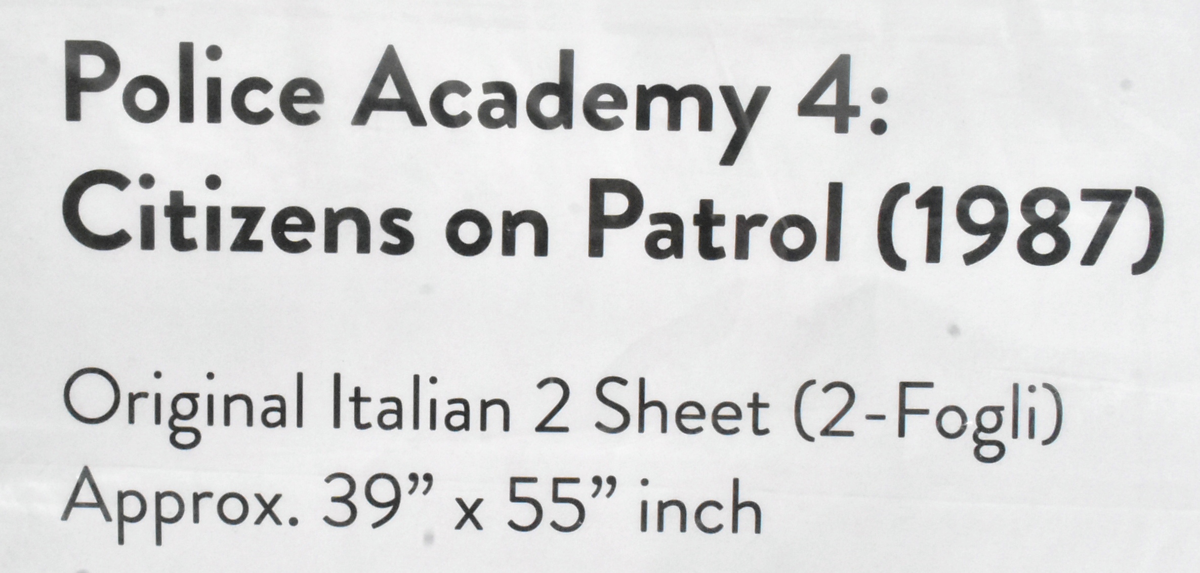 POLICE ACADEMY 4 - CITIZENS ON PATROL - ORIGINAL 2-SHEET POSTER - Image 2 of 2