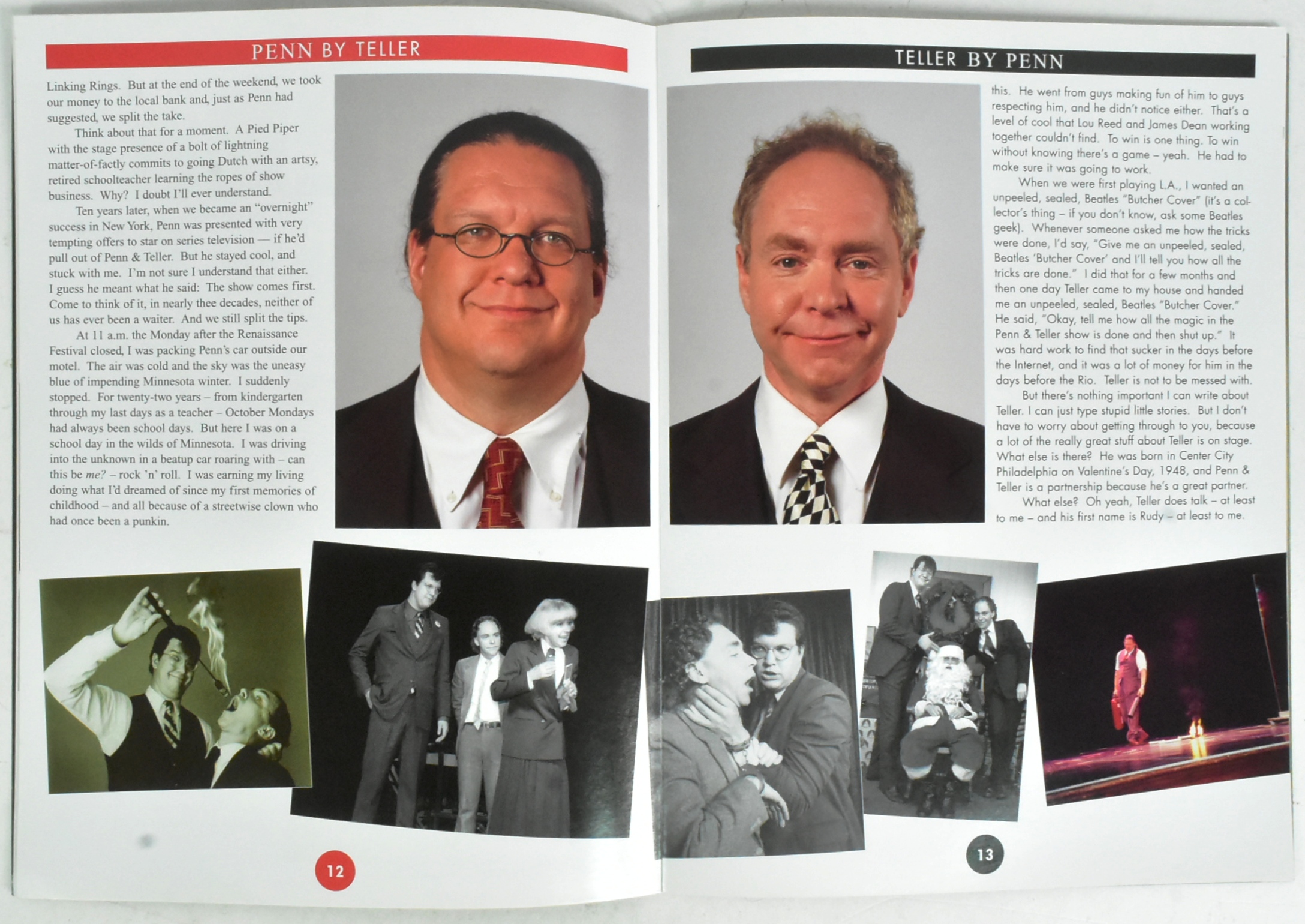 PENN & TELLER - MAGICIANS - AUTOGRAPHED PROGRAMME - Image 4 of 5