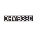 ONLY FOOLS & HORSES - DHV 938D - DAVID JASON SIGNED NUMBER PLATE