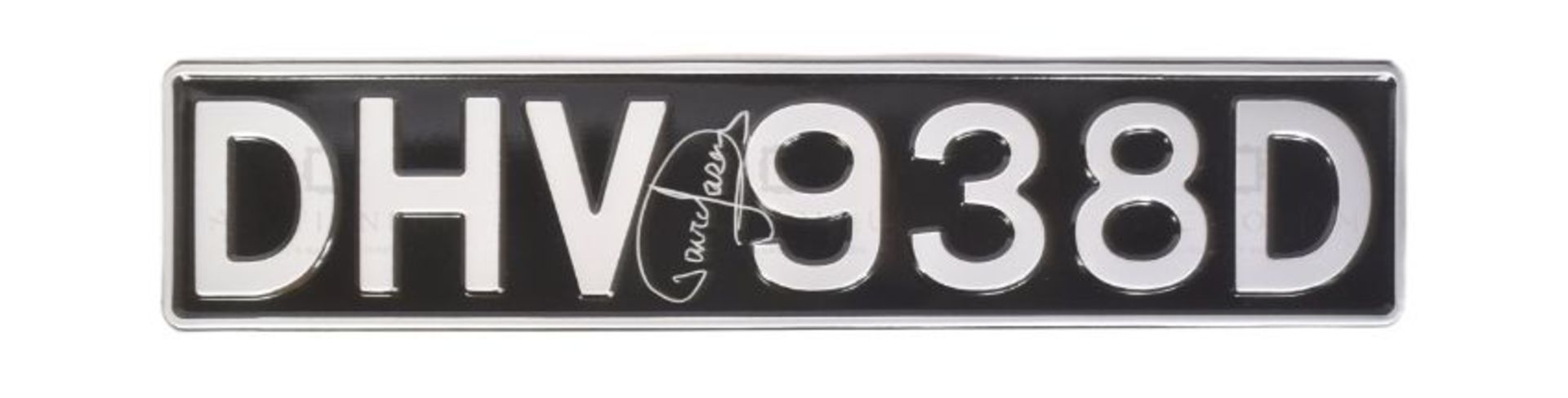 ONLY FOOLS & HORSES - DHV 938D - DAVID JASON SIGNED NUMBER PLATE