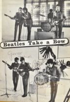 THE BEATLES - MAGAZINE PAGE SIGNED BY ALL MEMBERS