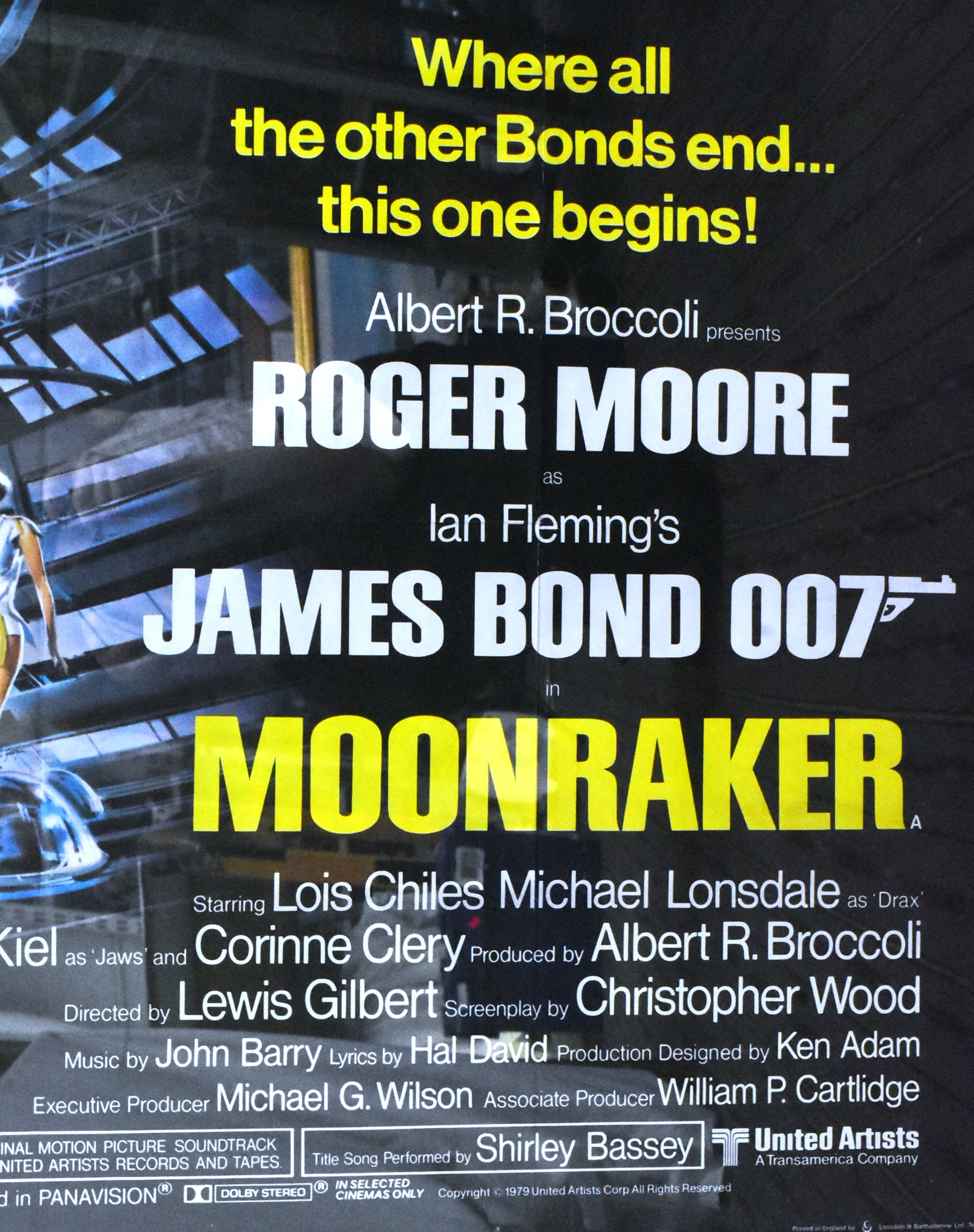MOONRAKER (1979) - JAMES BOND - ORIGINAL QUAD POSTER - Image 3 of 4