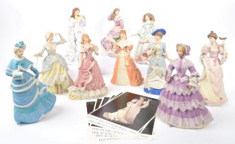 WEDGWOOD SPINK - COLLECTION OF TEN PORCELAIN FEMALE FIGURES