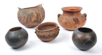 COLLECTION OF EAST AFRICAN KENYAN CLAY POTTERY POTS