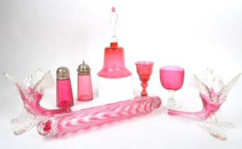 COLLECTION OF VICTORIAN CRANBERRY CUT GLASS