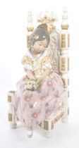LLADRO - 'SECOND THOUGHTS' - FIGURE OF YOUNG GIRL SAT ON THRONE