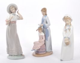 NAO BY LLADRO - THREE 20TH CENTURY PORCELAIN FEMALE FIGURES